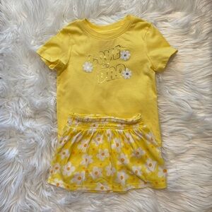 Cat & Jack Toddler Girl 2 Piece Floral Top & Skort Set Size 18 Months